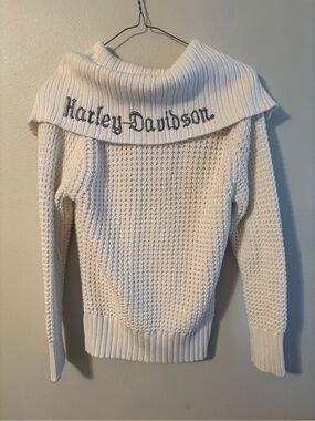 Harley-Davidson Women's Cream embroidered Knit jacket size medium vintage